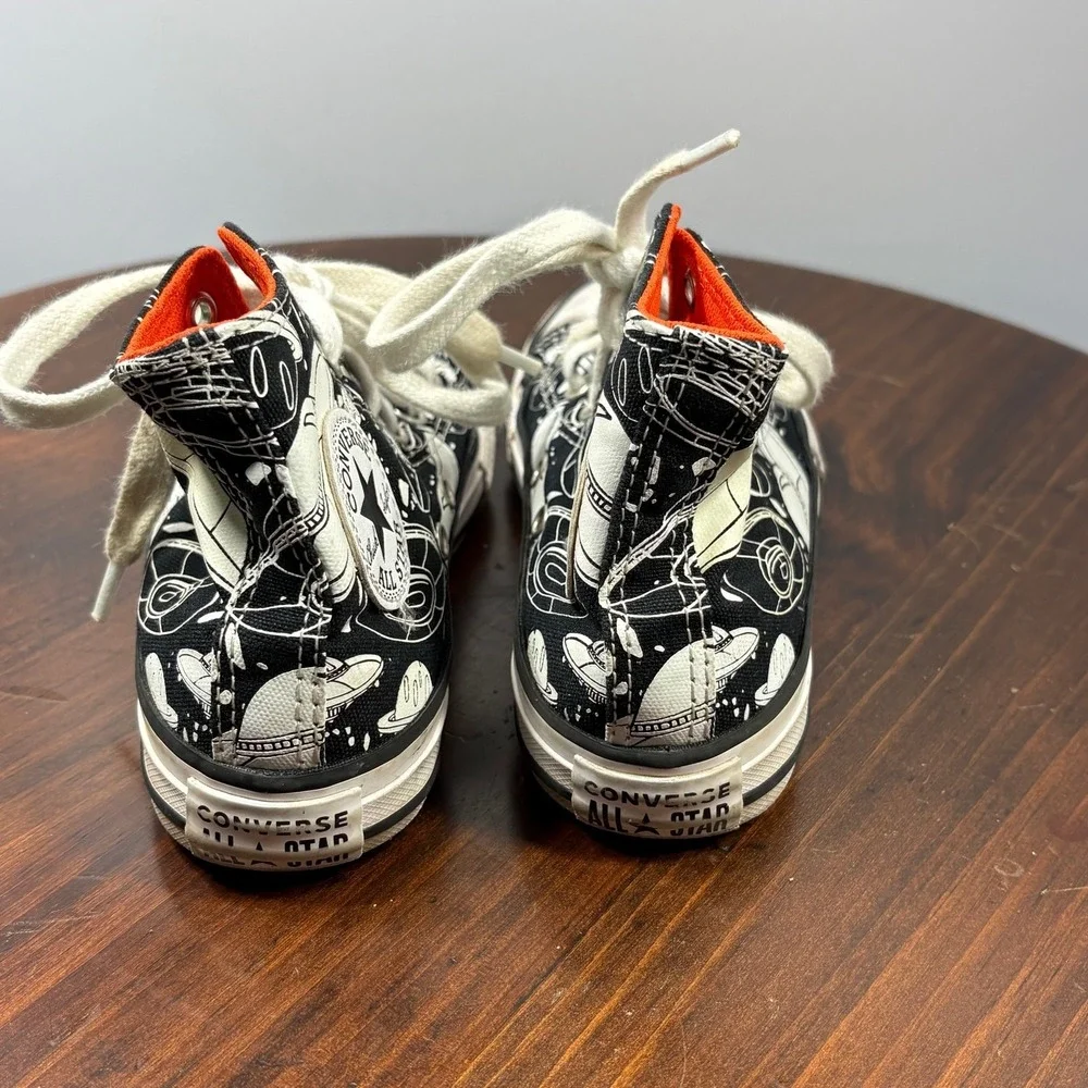 ConverseChuck Taylor All Star Canvas Shoes Kids Size 12 Black UFO Print High Top